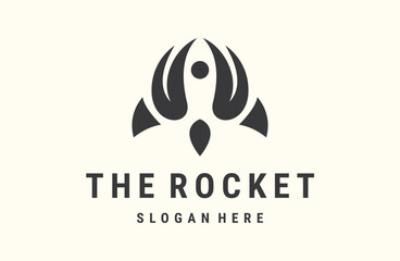 Creative modern rocket logo icon vector template