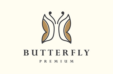 Obraz premium Butterfly logo. Luxury line logotype design. Universal premium 