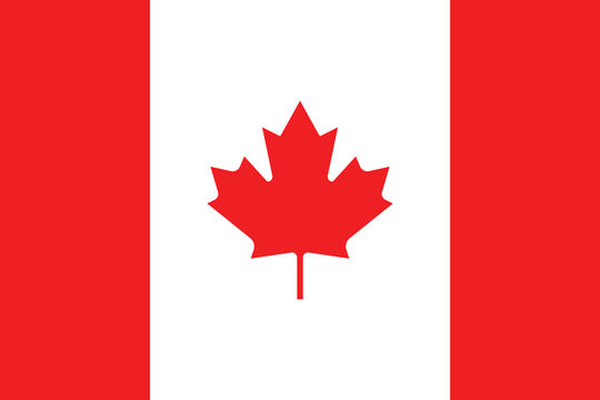 Canadian flag vector graphic. Flag of Canada.