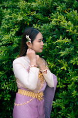 woman wearing thai dress It's a regular dress in Thailand.