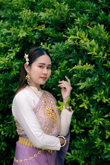 woman wearing thai dress It's a regular dress in Thailand.