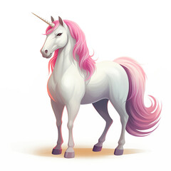 Obraz na płótnie Canvas unicorn horse isolated on white background