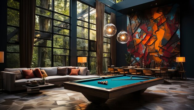 pool room with pool