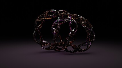 Gold and black ring illustration 3d art