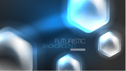 Technology Digital Neon Abstract Background, Abstract Hexagons, Digital Cyberspace, Modern Hi-tech, Science, Futuristic Techno Design Template