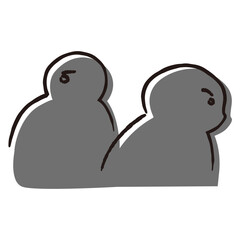 横向きの人影のイラスト