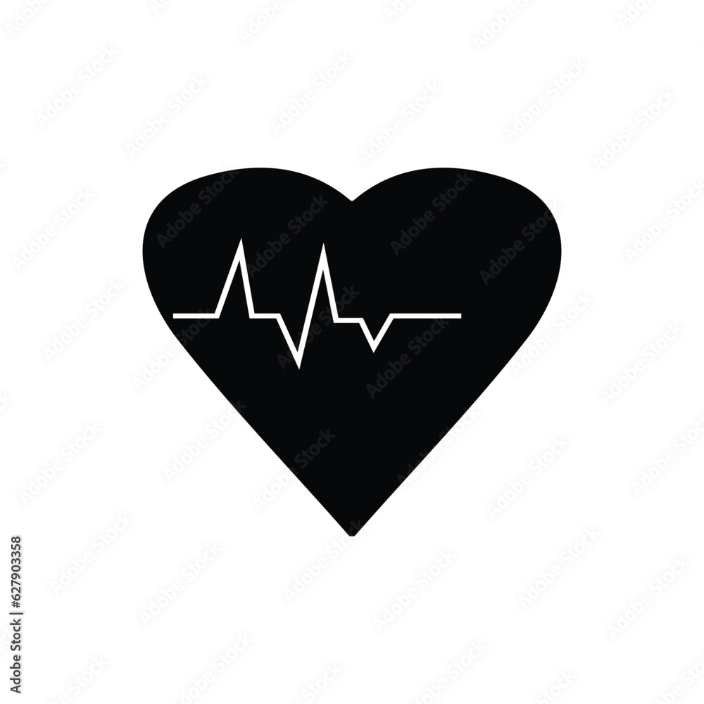 Sticker healthy heart logo icon