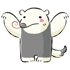 威嚇するコアリクイのイラスト