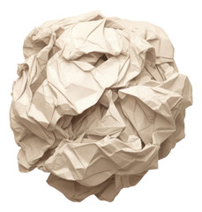 Crumbled paper ball isolated.