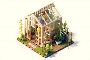 3d rendering isometric room in house  Made with Generative AI