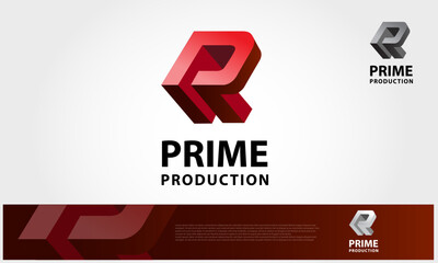 Prime Production Vector Logo Template. This logo has 3D looks, modern, 