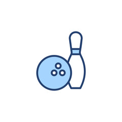 Bowling icon vector. bowling ball and pin sign and symbol.