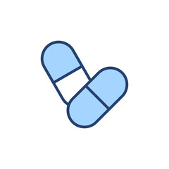 Pills icon vector. capsule icon. Drug sign and symbol