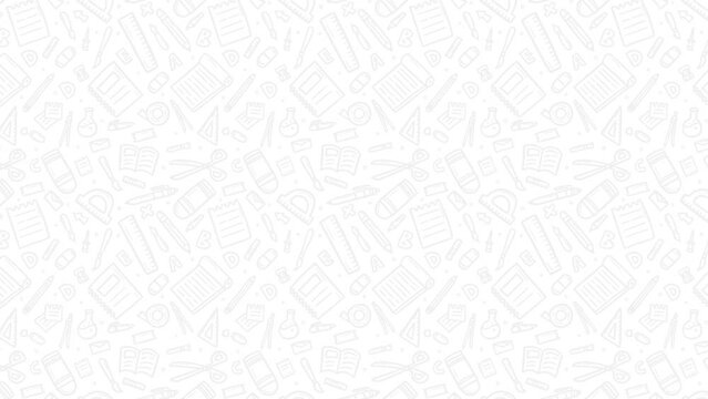 moving doodle school supply background pattern animation for education video