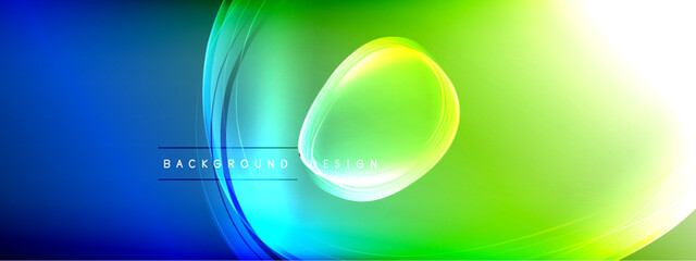 Vector abstract background - liquid transparent bubble shapes on fluid gradient with shadows and light effects
