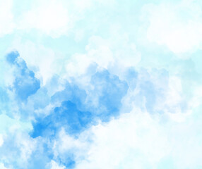 Abstract backdrop bright blue sky and clouds light blue blurred background. With copy space.	