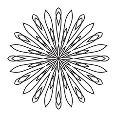 Fototapeta premium Easy mandala coloring page for adults - simple flower mandala coloring pages - simple mandala pattern coloring pages - mandala outline easy