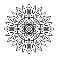 Easy mandala coloring page for adults - simple flower mandala coloring pages - simple mandala pattern coloring pages - mandala outline easy