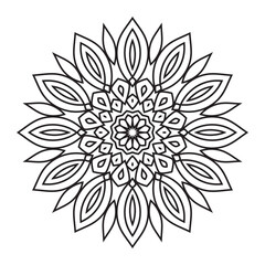 Easy mandala coloring page for adults - simple flower mandala coloring pages - simple mandala pattern coloring pages - mandala outline easy