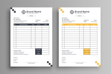 Invoice template vector design