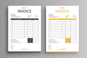 Invoice template vector design