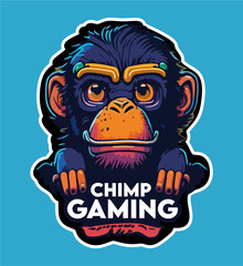 chimpanzee gaming logo with best quality