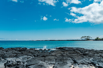Lava Flow of 1801 . KEKAHA KAI (KONA COAST) STATE PARK. Mahaiula Beach, Big Island Hawaii