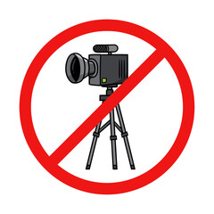 Vector No Video Camera Sign on White Background