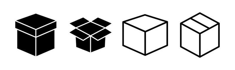 Box icon set illustration. box sign and symbol, parcel, package