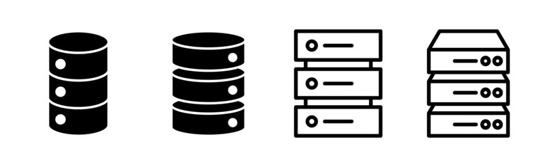 Database icon set illustration. database sign and symbol