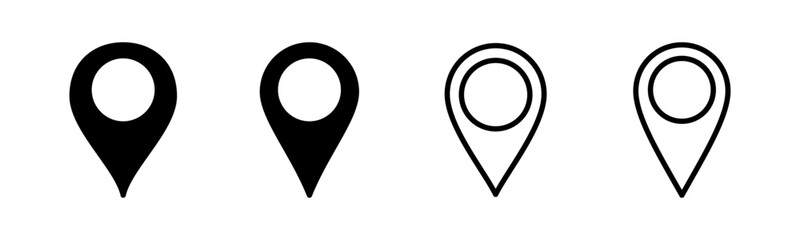Pin icon set  illustration. Location sign and symbol. destination icon. map pin