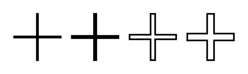 Plus Icon set illustration. Add plus sign and symbol