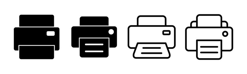 Print icon set illustration. printer sign and symbol
