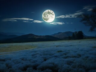 Naklejka na ściany i meble A moonlit night view