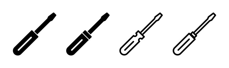 Screwdriver icon set illustration. tools sign and symbol