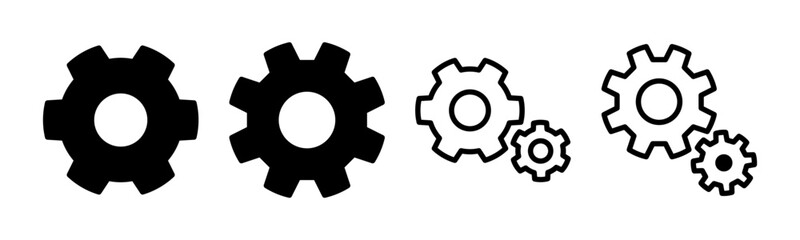 setting Icon set illustration. Cog settings sign and symbol. Gear Sign