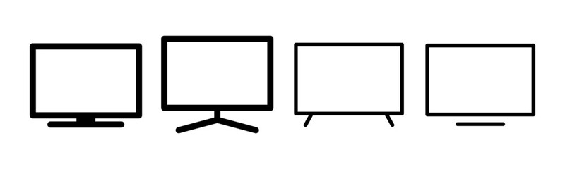 Tv icon set illustration. television sign and symbol