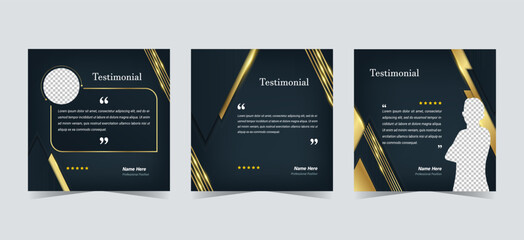Client feedback orcustomer review testimonial social media banner post  template