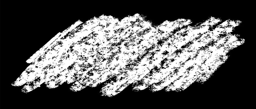 Scribble hand drawn in chalk on black background. Monochrome stain element. Digitally generated image. Vector illustration, Eps 10.