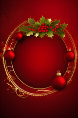 Obraz na płótnie Canvas festive Christmas flyer with a royal red solid background