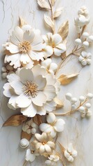 Obraz na płótnie Canvas white flowers on wood