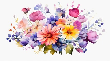 Obraz na płótnie Canvas watercolor flowers background