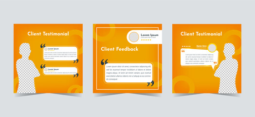 Client feedback orcustomer review testimonial social media banner post  template - obrazy, fototapety, plakaty