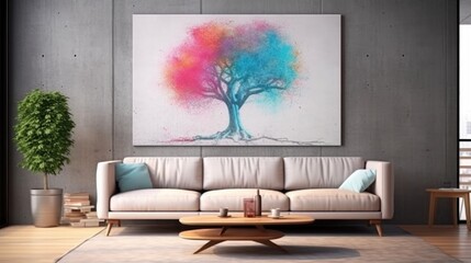 modern living room with sofa