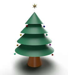 Christmas tree pine ball gift sphere gift box star golden red blue pink yellow color green symbol object decoration ornament merry christmas xmas happy new year 2024 2025 fir snowflake celebration 