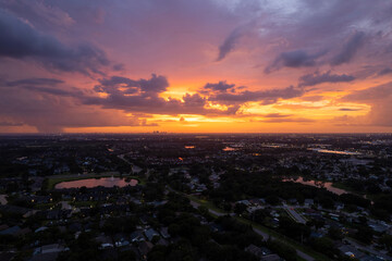 sunset over the community 