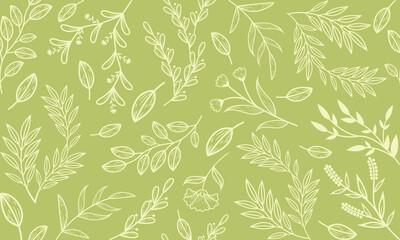 Fototapeta premium Hand drawn floral with seamless background