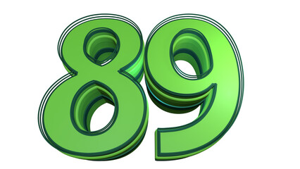 Creative green 3d number 89