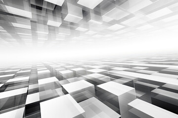 Abstract dynamic background with grey transparent cubes