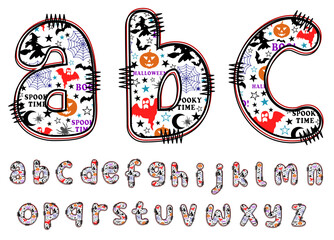 Halloween Alphabet Set Design Vector,  Halloween Font Vector, Halloween Letter,  